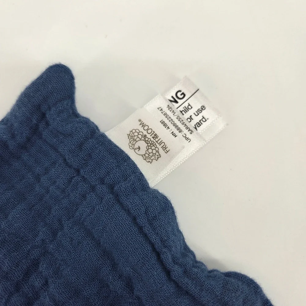 Fruit of the Loom Baby Lovey Security Blanket Navy Blue Muslin Star SAR49255